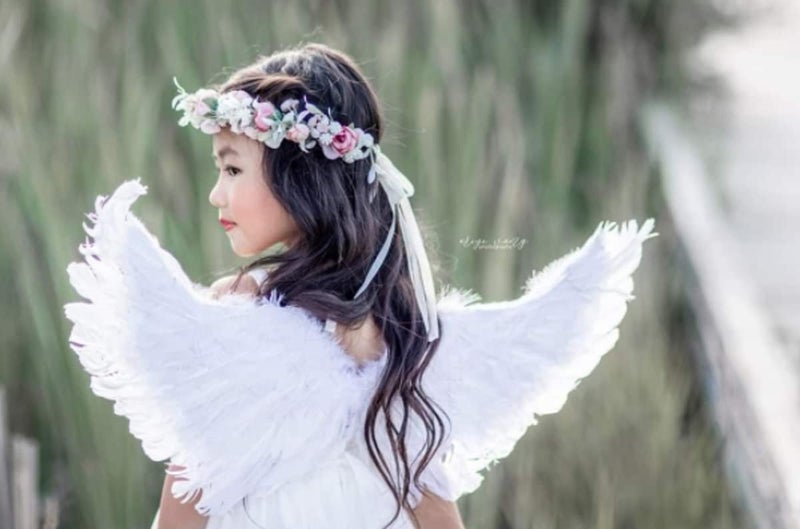 Floral Fall Camellia Flower Crown Rose Headpiece Wedding Bridal Flower Girl Halo Maternity Photo Props FL-03 (Pink Flower with Babysbreath) - Image 4